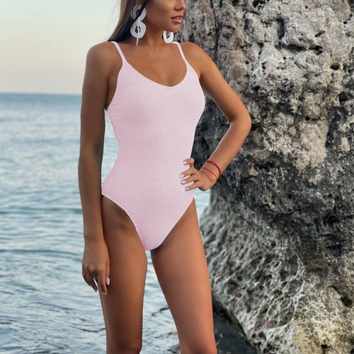 Maillot De Bain Une Pièce Multicolore Pit Strip Maillot De Bain Triangle Sexy Couleur Unie