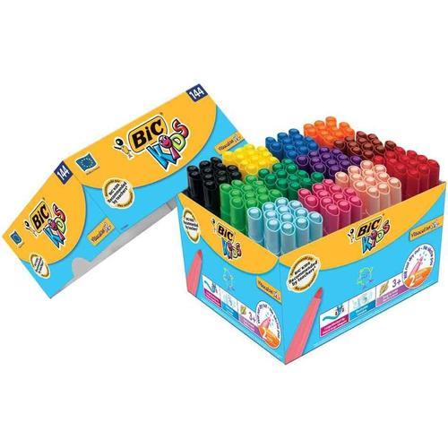 Bic Boîte En Carton De 144 Feutre Kids Visacolor Xl