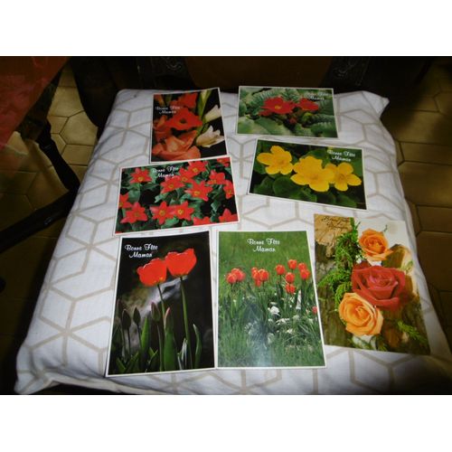 Cartes Postales Simples 10x15cm Bonne Fete Maman Fleurs Serie 6 Lot De 7 La Cartographie