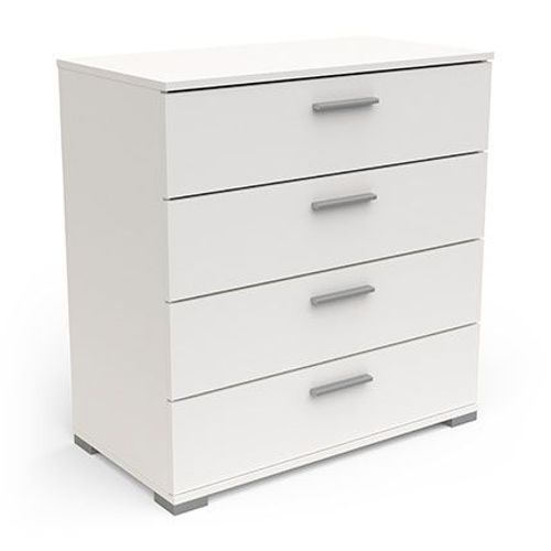 Commode 4 Tiroirs 79 Cm Blanc - Hunda