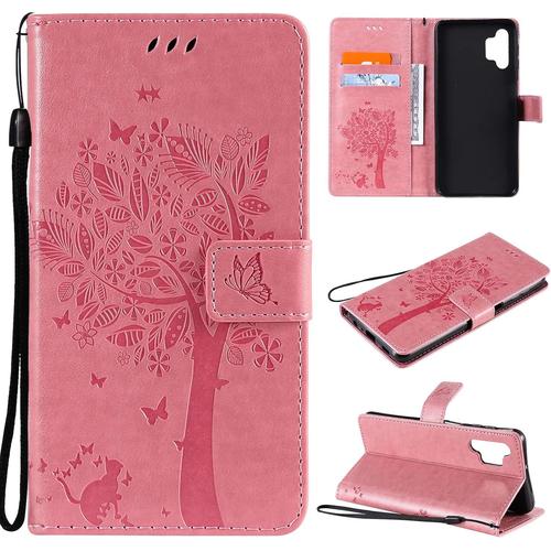 Coque Pour Samsung Galaxy A32 5g, Etui Samsung A32 5g, Antichoc Tpu Housse Cuir Flip Case Portefeuille Etui Rabat Magnétique Coque De Protection Fentes Pour Cartes Cover Rose