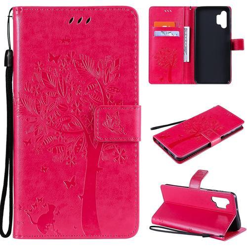 Coque Pour Samsung Galaxy A32 5g, Etui Samsung A32 5g, Antichoc Tpu Housse Cuir Flip Case Portefeuille Etui Rabat Magnétique Coque De Protection Fentes Pour Cartes Cover Rosé