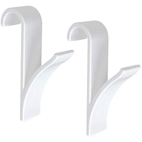 Lot de 2 crochets pour sèche serviette en plastique blanc