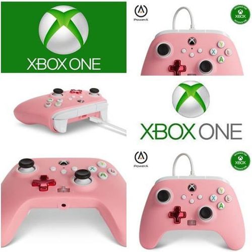 Manette Xbox One / Xs / Pc Rose Contrôleur De Jeu Microsoft Filaire 3m - Xbox X/Pc Fonction Turbo Rose