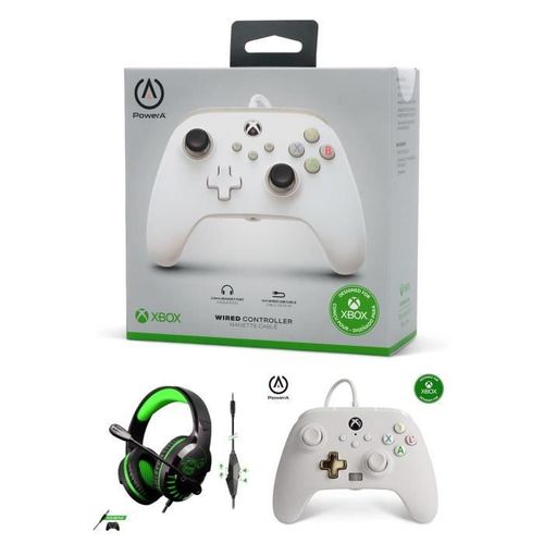 Manette Xbox One-S-X-PC Blanche Mist Edition Spéciale + Casque Gamer Pro H3 Spirit of Gamer Xbox One/S/X/PC