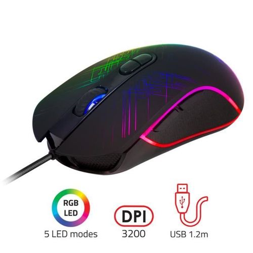 Souris PRO Gaming RGB GTA 230 Optique Haute Définition 3200dpi 7 BOUTONS