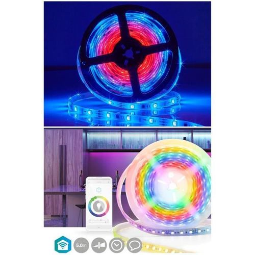 Jeu de lumiere Guirlande Ruban LED RGBW SmartLife Wi-Fi Multi couleur 5M IP65 | 700 lm | Android? / IOS