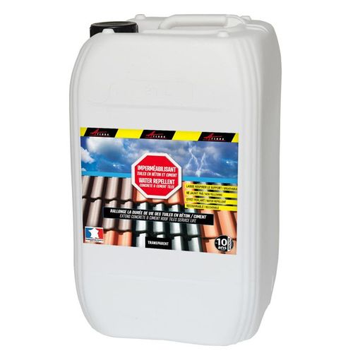 Imperméabilisant pour tuiles en béton et ciment hydrofuge incolore toiture poreuse IMPERTUILE BETON 20 L (jusqu a 100m²)