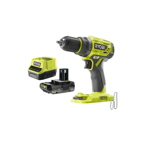 Pack RYOBI Perceuse-visseuse R18DD7-0 - 18V One+ Brushless - 1 Batterie 2.0Ah - 1 Chargeur rapide