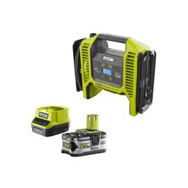 Pack RYOBI gonfleur compresseur 18V R18MI-0 - 1 batterie 5.0Ah - 1 chargeur rapide RC18120-150