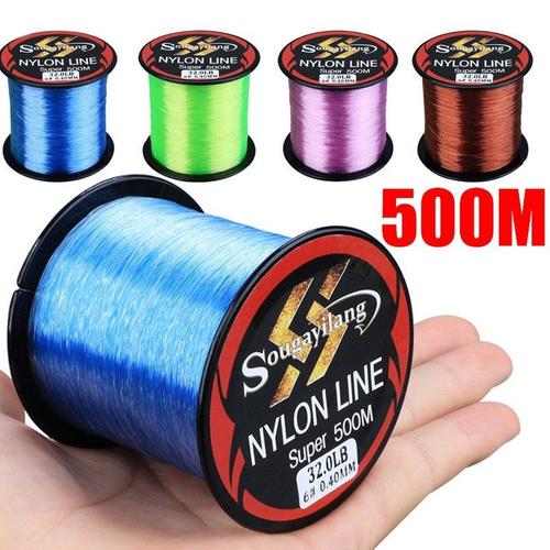 Ligne de pêche 500 m nylon ligne de pêche durable monofilament roche mer  ligne de pêche fil fil bobine en vrac 0,6 à 8,0 pêche (couleur : bleu-500  m