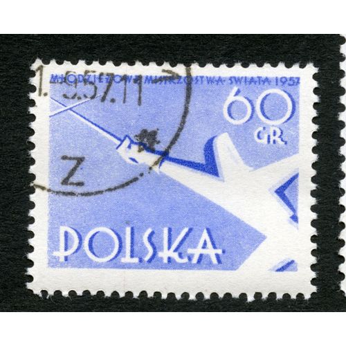 Timbre Oblitéré Polska, Mlodziezowe Mistrzostwa Swiata 1957, 60 Gr