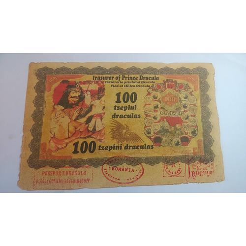 Roumanie , Rare Billet Fantaisie Dracula , Grand Format.