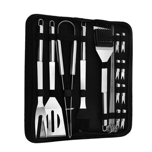 Kit D'outils Pour Barbecue, En Acier Inoxydable, Extra Épais, Avec Spatule, Fourchette, Pinces, Accessoires, 20 Pièces