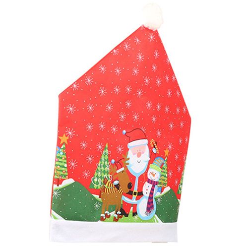 Housse De Chaise Rouge Avec Chapeau De Père Noël, Couverture Arrière De Chaise, Cadeau De Noël, Ornement Pour La Maison, Décor Joyeux Nouvel An 2023