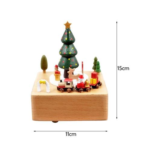 Boîte À Musique Unique En Bois, Ornement De Noël, Train Rotatif, Accessoires De Décoration Pour La Maison, Cadeaux D'anniversaire