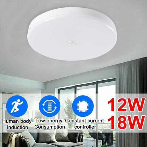 Plafonnier Led Avec Capteur De Mouvement Pir, Éclairage D'intérieur Intelligent, Luminaire De Plafond, Idéal Pour Un Couloir Ou Une Chambre À Coucher, 12/18w, 220v