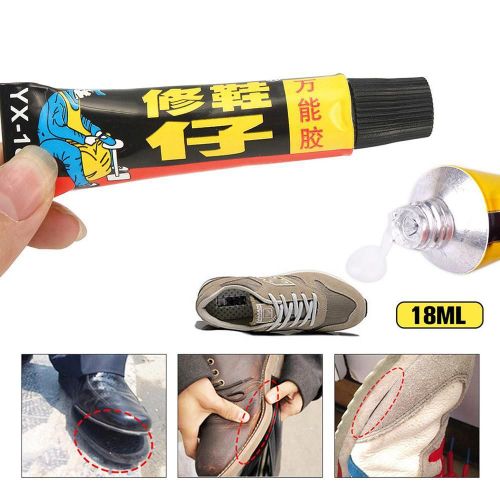 Colle forte pour réparation de chaussures 18ml, toile de caoutchouc, cuir, Super liquide, Textile adhésif, tissu en bois, Kit de séchage instantané étanche