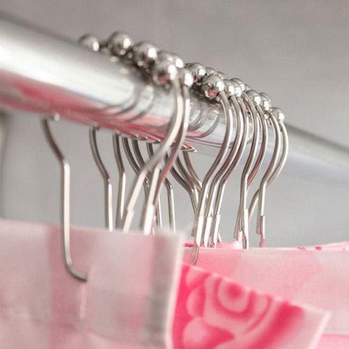 Lot De 2 Crochets Métalliques En Acier Inoxydable Pour Rideaux De Douche, Accessoires De Salle De Bain, Boucles, Anneaux De Glissement