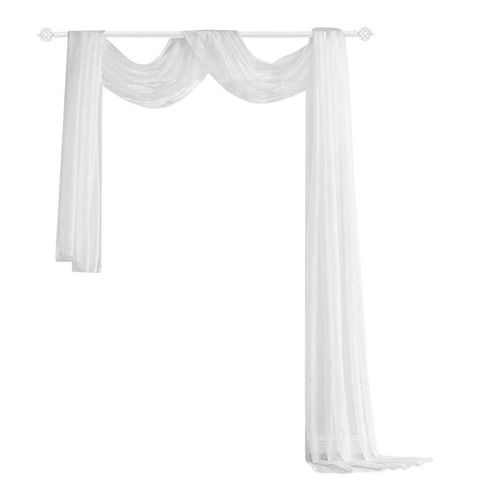 Rideaux De Mariage En Tissu Blanc 59x197 Pouces, Arrière-Plan Pour Photographie, Accessoires De Décoration De Stand Photo Pour Intérieur Et Extérieur