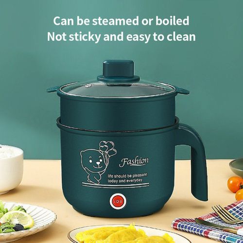 Marmite Électrique De 1,8 L, Poêle Antiadhésive Multifonctionnelle Pour 1 À 2 Personnes, Cuiseur À Riz Électrique Simple Ou Double Couche
