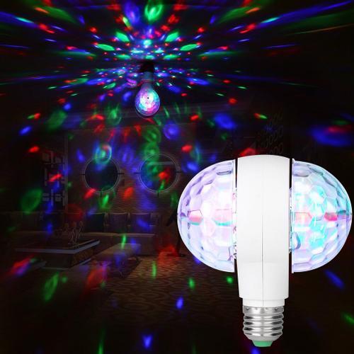 Ampoule Rotative Led Rvb De 6w Avec Projecteur De Couleur À Double Tête Lampe Magique De Scène Disco E27 Pour Ktv Disco Bar Dj Salle De Bal Club À Domicile