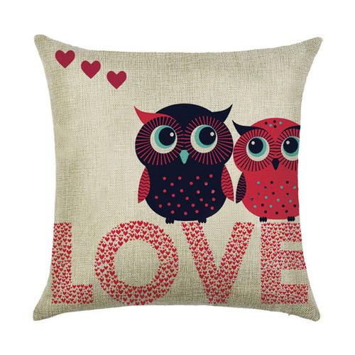 Housse De Coussin En Coton Et Lin, Taie D'oreiller Adorable, Hibou, Taille, Salon, Chaise, Canapé, Décoration De La Maison, 45x45 Cm