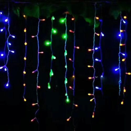 Rideau lumineux à lumière LED de 4M (largeur), guirlande de glaçons, féerique, pour noël, fenêtre, jardin, fête de mariage, décor de Bar, hauteur de chute (40-50-60cm)