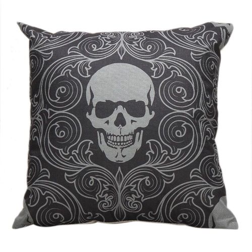 Housse De Coussin Avec Tête De Mort, Taie D'oreiller Décorative Pour Canapé, Décoration De Pièce, Accessoires Pour Halloween