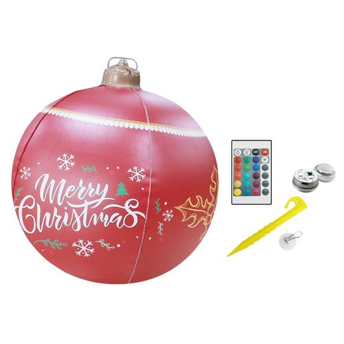 Boule de noël gonflable LED en PVC, boule de noël avec lumière LED Rechargeable, boule décorative extérieure