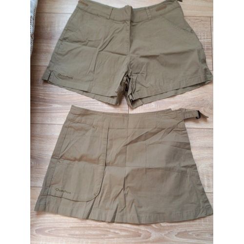 Short + Mini Jupe Portefeuille Vert Kaki Décathlon Taille 38