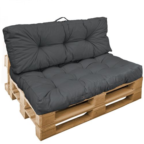 Linxor - Kit De Coussins Et Assise Capitonnés Pour Palette - Gris Foncé