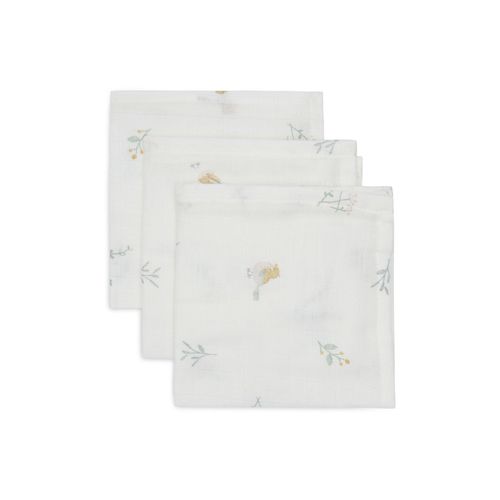 Lot De 3 Serviettes Gaze De Coton 31 X 31 Cm Lovely Birds - Jollein