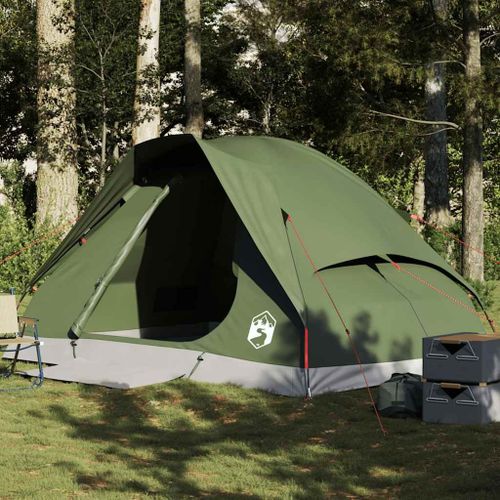 Vidaxl Tente De Camping À Dôme 4 Personnes Vert Olive Imperméable