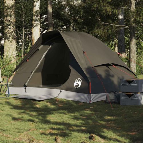 Vidaxl Tente De Camping À Dôme 2 Personne Marron Imperméable