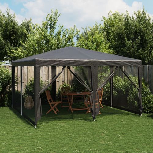 Vidaxl Tente De Fête Avec 8 Parois Latérales En Maille Anthracite 4x4m