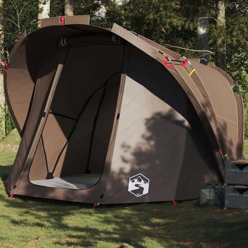 Vidaxl Tente De Pêche 4 Personnes Marron Imperméable