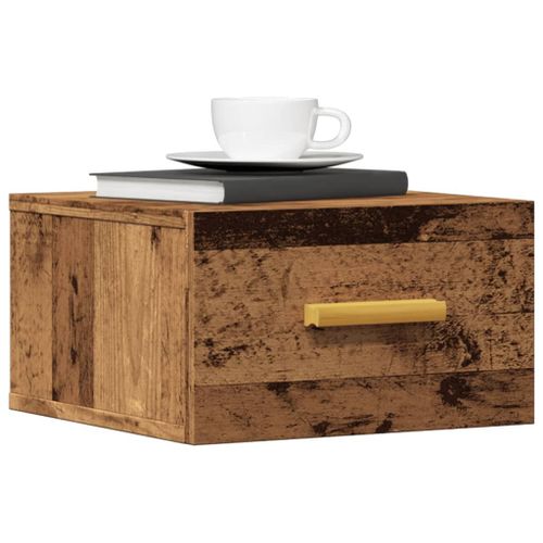 Vidaxl Tables De Chevet Murales 2 Pcs Vieux Bois 35x35x20 Cm