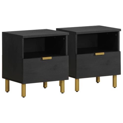 Vidaxl Table De Chevet Noir 40x33x46 Cm Bois D'ingénierie
