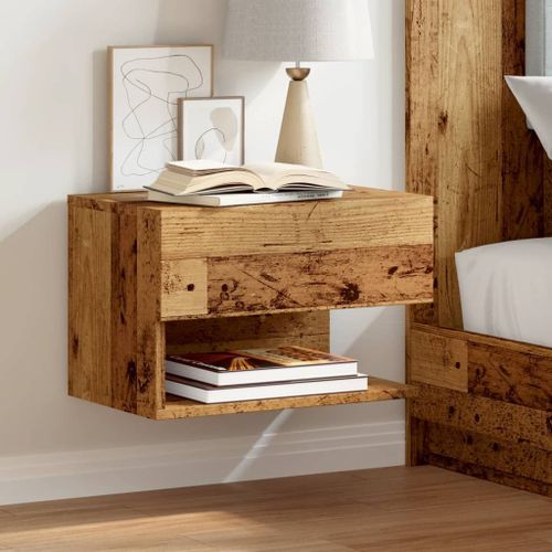 Vidaxl Tables De Chevet Murales 2 Pcs Vieux Bois