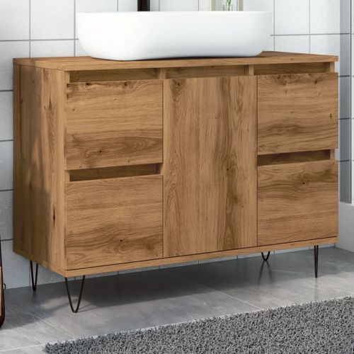 Vidaxl Armoire De Salle De Bain Chêne Artisanal Bois D'ingénierie
