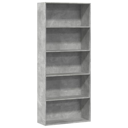 Vidaxl Bibliothèque Gris Béton 80x30x189 Cm Bois D'ingénierie