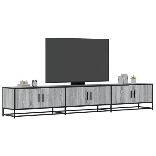 Vidaxl Meuble Tv Sonoma Gris 240x35x41 Cm Bois D'ingénierie