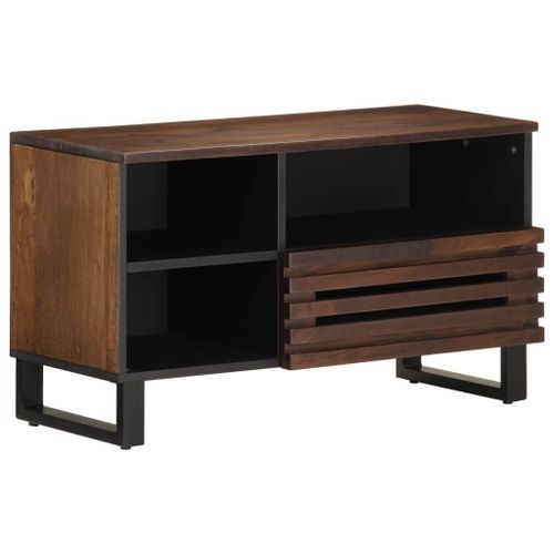Vidaxl Meuble Tv Marron 80x34x46 Cm Bois Massif De Manguier