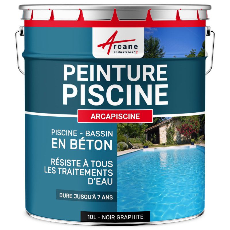 Peinture Piscine Bassin B&eacute;ton ARCAPISCINE Ciment D&eacute;coration Imperm&eacute;able Bleu Blanc