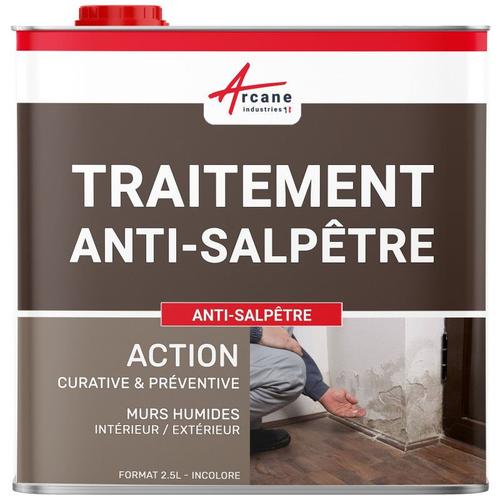 Traitement du salpêtre Antisalpêtre Murs humides hydrofuge anti moisissure ANTISALPÊTRE 2.5L (jusqu a 10m²)