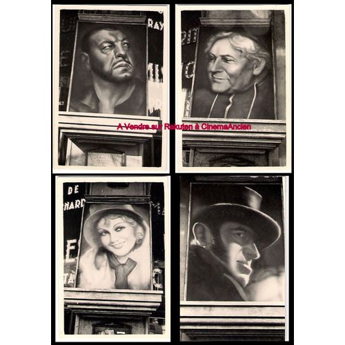 Les Misérables * Film Pathé 1933 Raymond Bernard Avec Harry Baur ; Florelle ; Charles Vanel - 4 Superbes Photos Originales Argentiques De Façade De Cinéma 9,5x6,4 Cm - Roman Victor Hugo