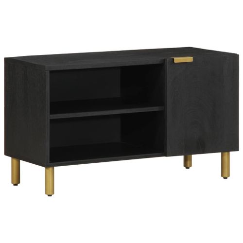 Vidaxl Meuble Tv Noir 80x33x46 Cm Bois D'ingénierie