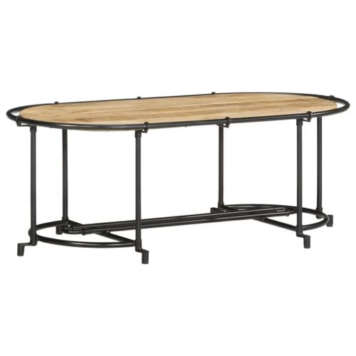 Vidaxl Table Basse 110x55x40 Cm Bois De Manguier Massif Brut