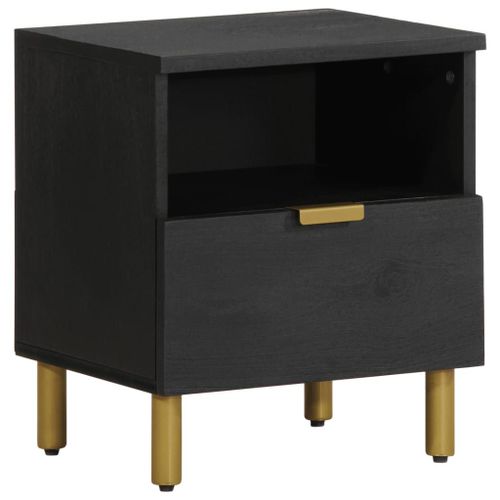 Vidaxl Table De Chevet Noir 40x33x46 Cm Bois D'ingénierie